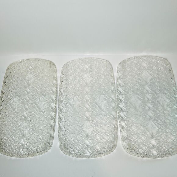 Vintage Trelawney Clear Plastic Serving Tray Lucite Atomic Starburst Set of 3 - Picture 3 of 6